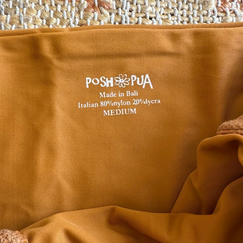 Posh Pua Leihiwa High Waisted Crochet Bikini Set in Ochre Tan Brown - Picture 7 of 11